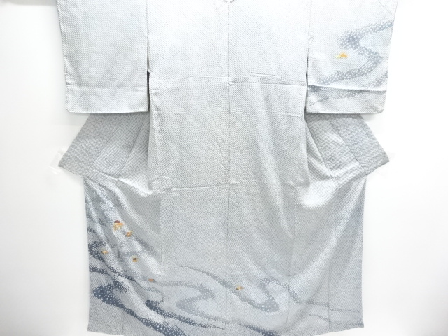 JAPANESE KIMONO / UNUSED HOMONGI / ALL SHIBORI / EMBROIDERY / PINE & WISTERIA